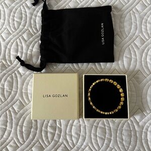 Lisa Gozlan Gold Plated Bracelet - The Mini Gemstone Bracelet in Aqua